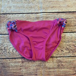 Justice Swim Bathing Suit Bikini Bottoms 12 Girl Pink Ruched